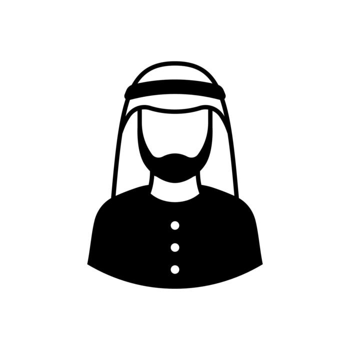 Arab man icon isolated on white background vector