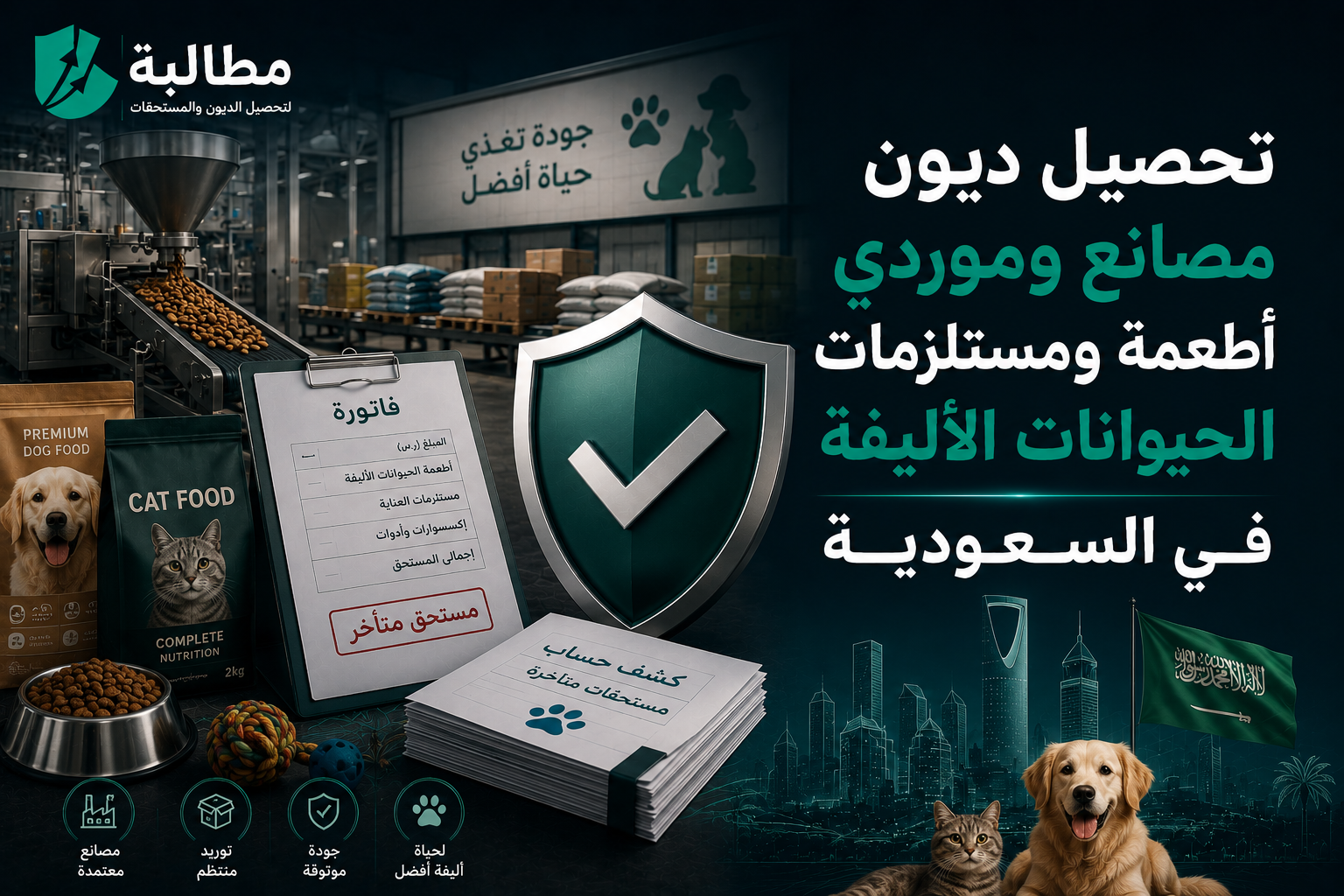 تحصيل ديون مصانع وموردي أطعمة ومستلزمات الحيوانات | مطالبة