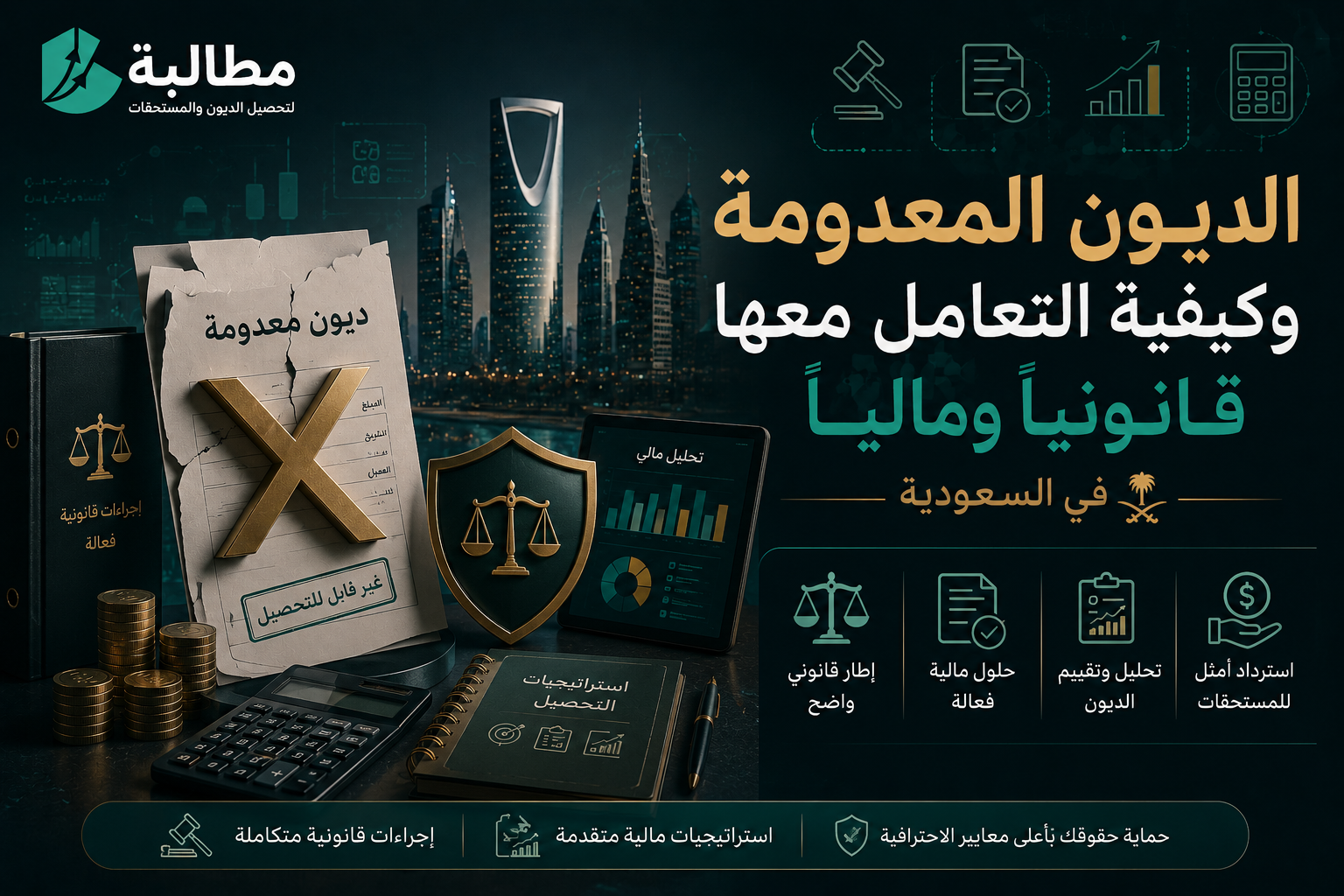 الديون المعدومة وكيفية التعامل معها قانونياً ومالياً في السعودية ، منصة مطالبة