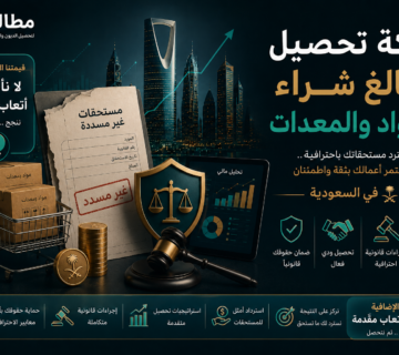 شركة تحصيل مبالغ شراء المواد والمعدات | منصة مطالبة