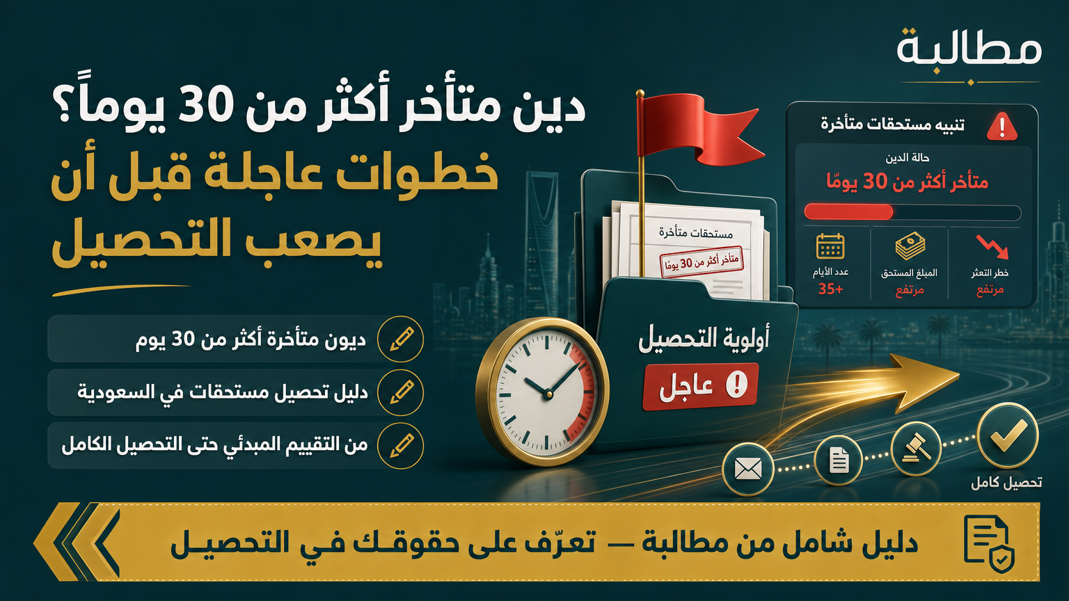 دين متأخر أكثر من 30 يوماً؟ خطوات عاجلة قبل أن يصعب التحصيل